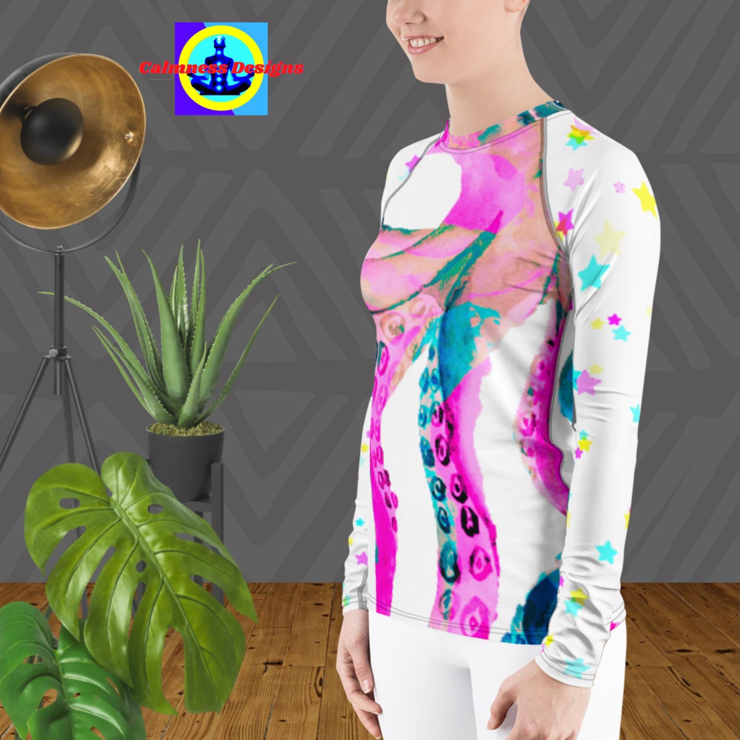Octopus, Deep Meditation, Women's Rash Guard