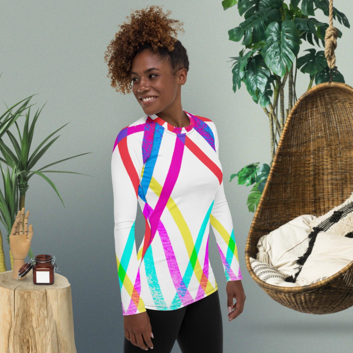 Designs Colorful, Parallels Lines, Women's Rash Guard