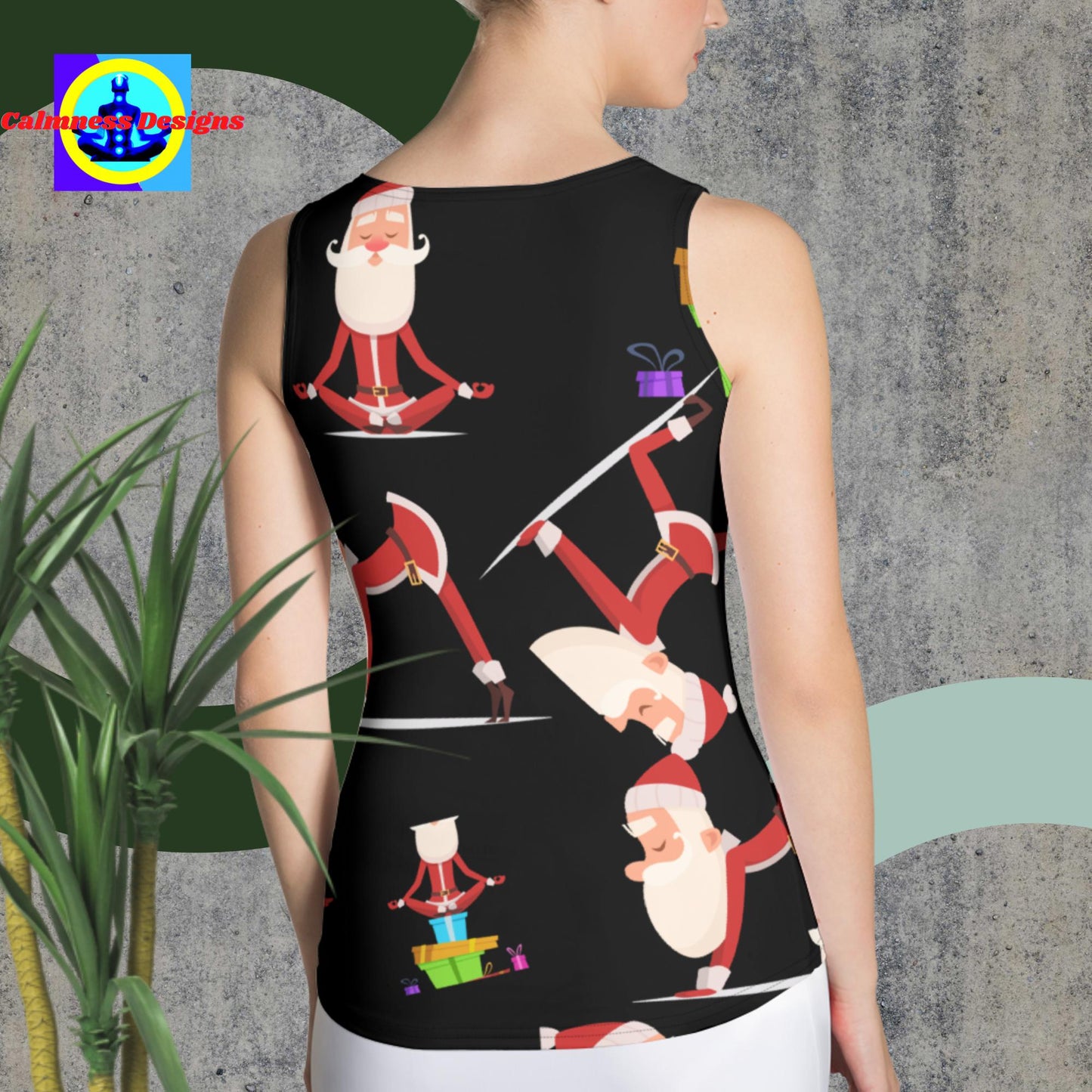 Santa Yoga Meditation, Sublimation Cut & Sew Tank Top