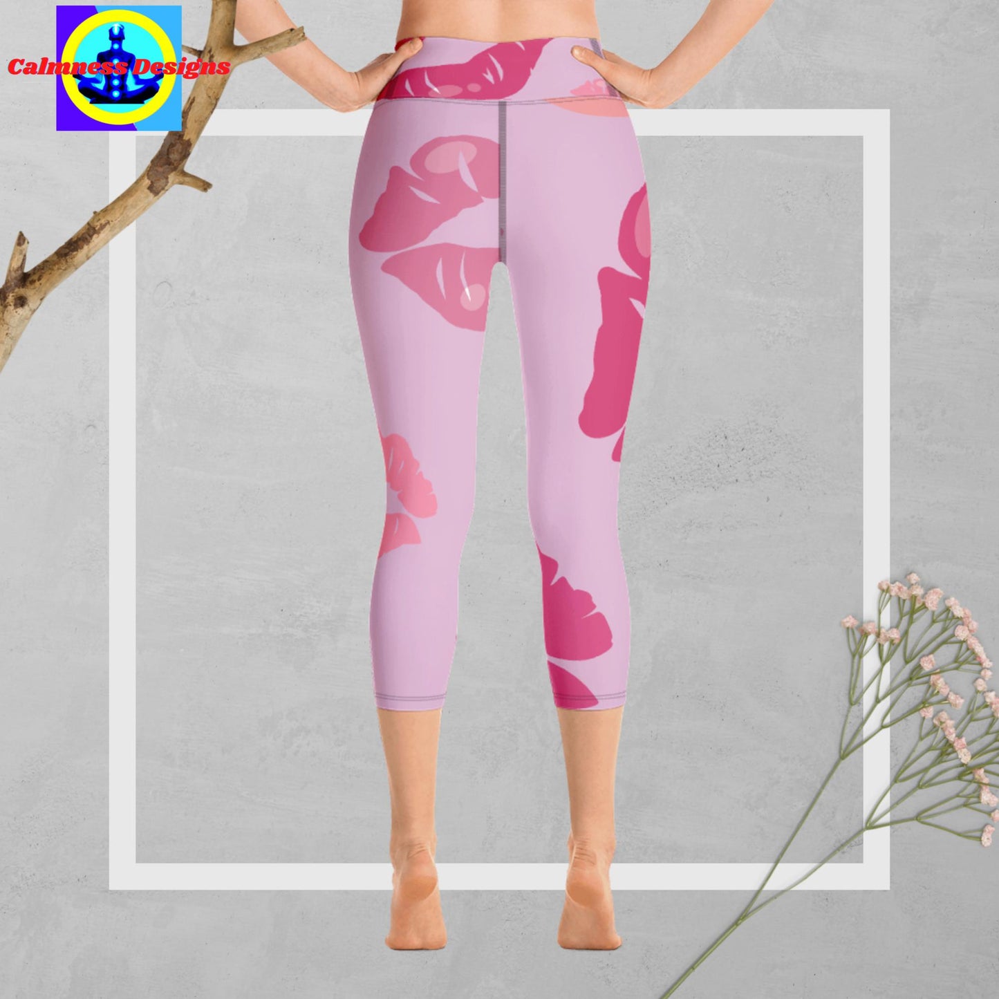 Valentines Lips-Designer, Yoga Capri Leggings
