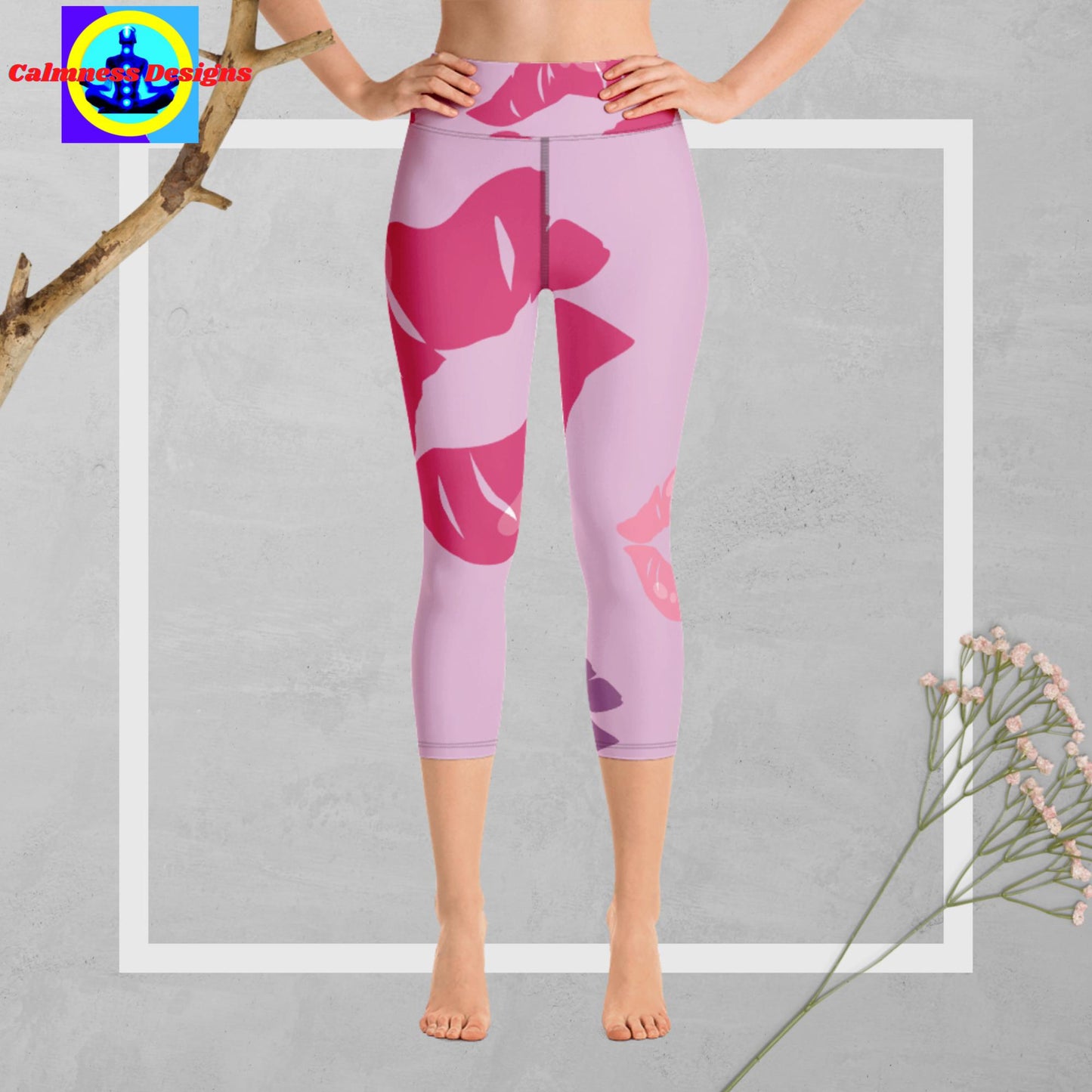 Valentines Lips-Designer, Yoga Capri Leggings