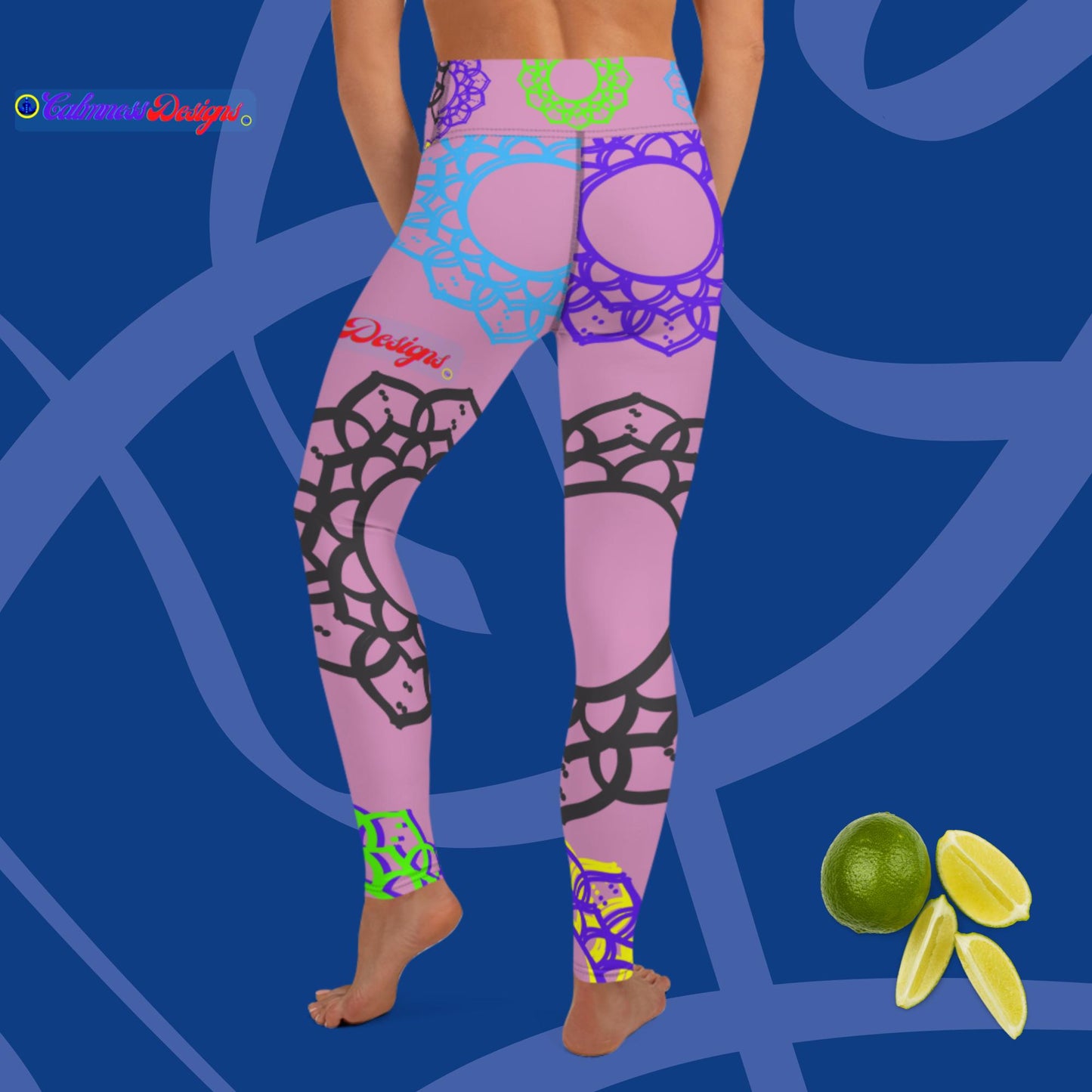 Dotted Lines Sahasrara Chakra Symbol, Yoga Leggings