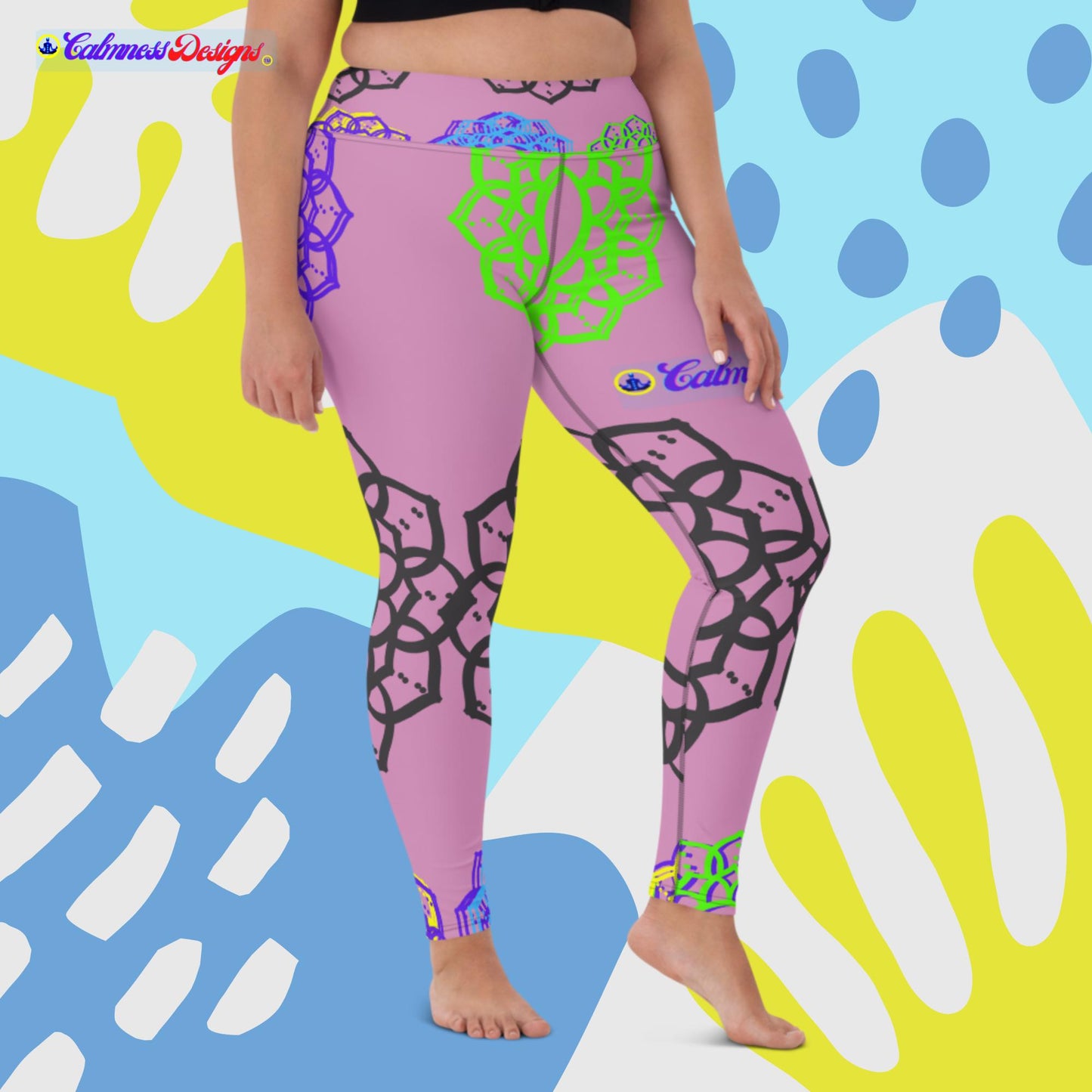 Dotted Lines Sahasrara Chakra Symbol, Yoga Leggings