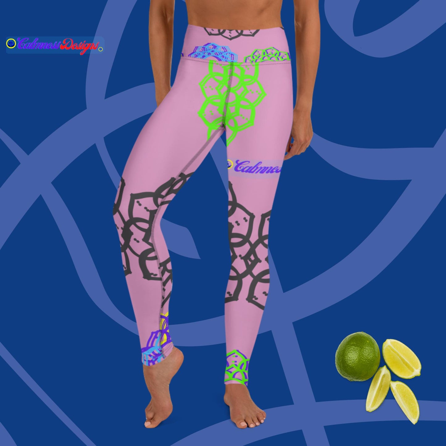 Dotted Lines Sahasrara Chakra Symbol, Yoga Leggings