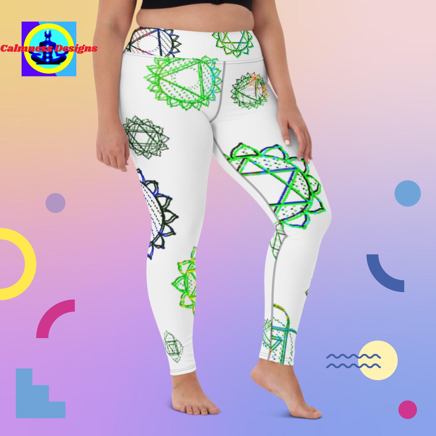 Dotted Muladhara Line Chakra Synbol, Yoga Leggings