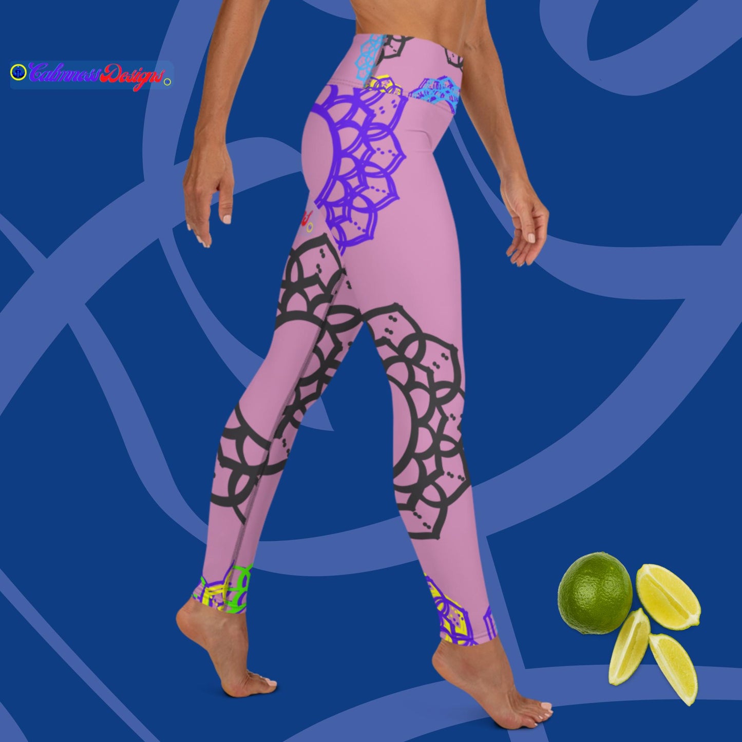 Dotted Lines Sahasrara Chakra Symbol, Yoga Leggings