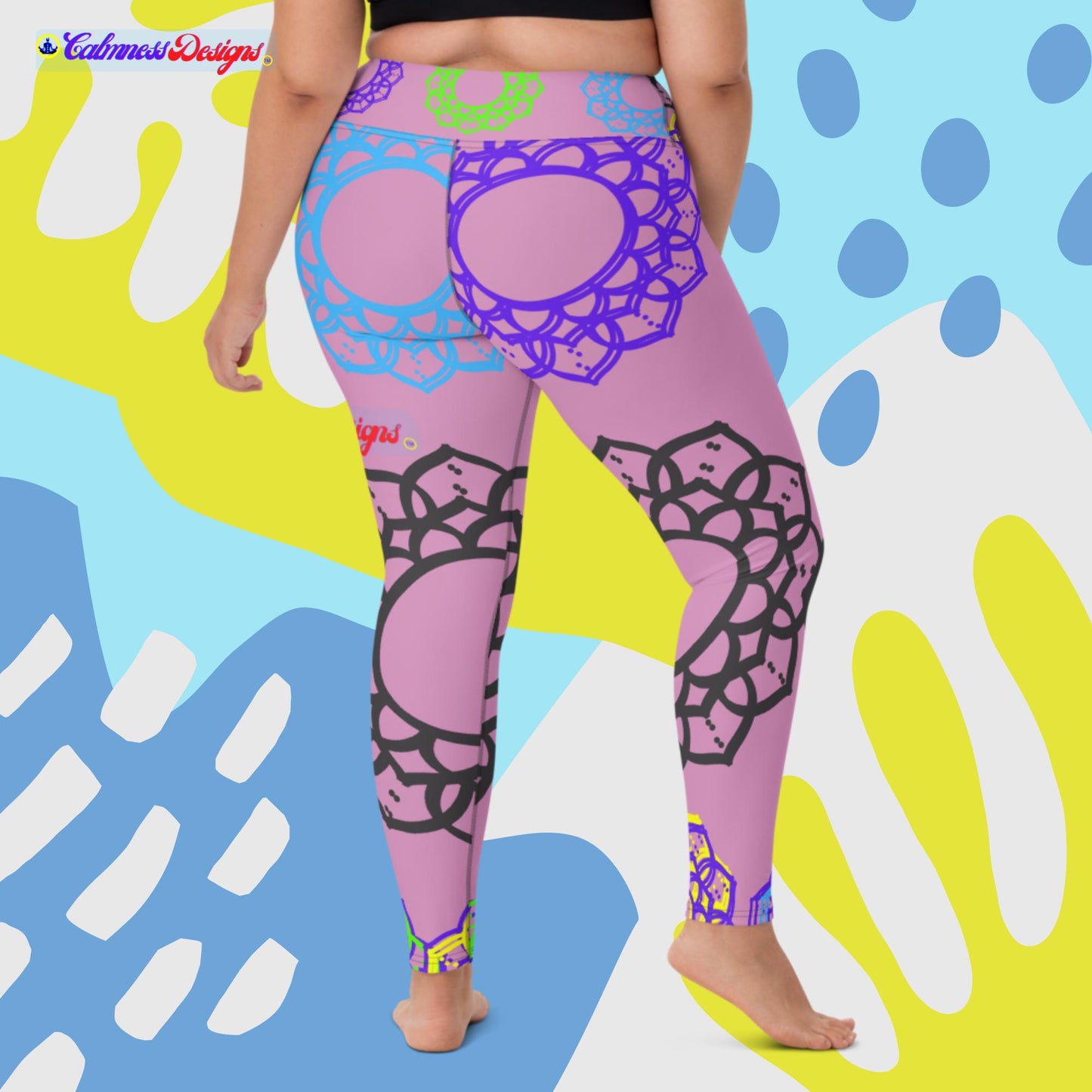 Dotted Lines Sahasrara Chakra Symbol, Yoga Leggings