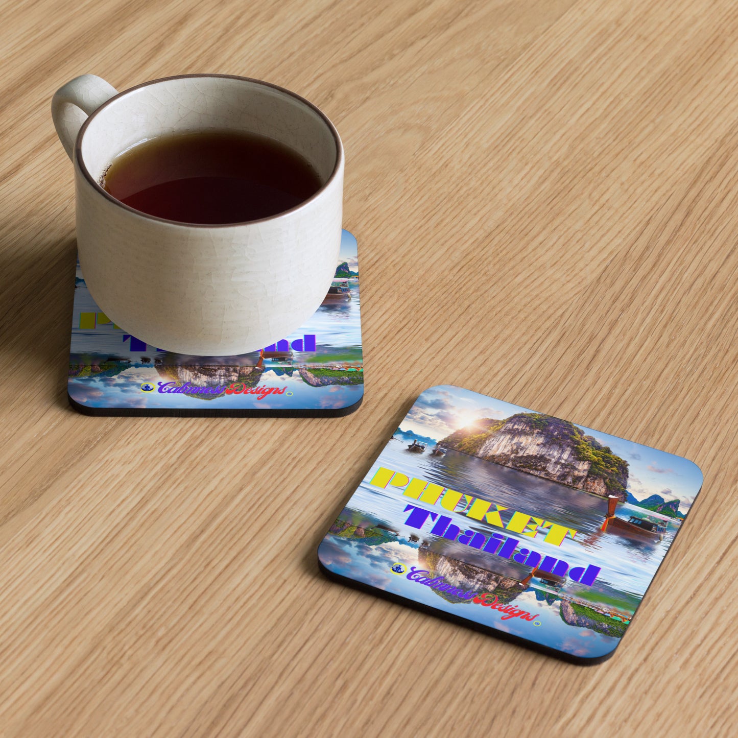 Scenic Phuket Landscape, Thailand, Cork-back coaster