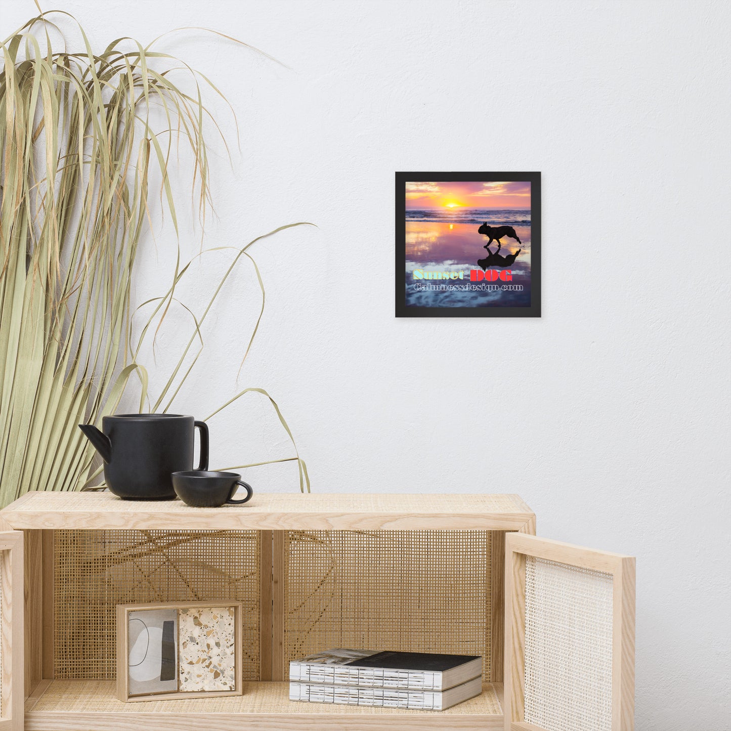 Sunset Dog, calmnessdesign.com, Framed poster