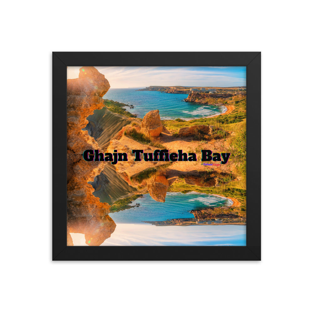 Ghajn Tuffieha Bay, Malta Beach, Framed poster