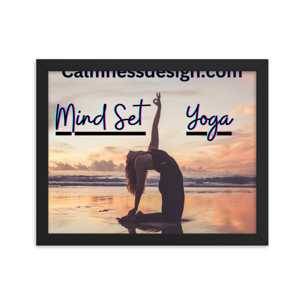 Mind Set Yoga, Sunset Beach Yoga, Framed poster