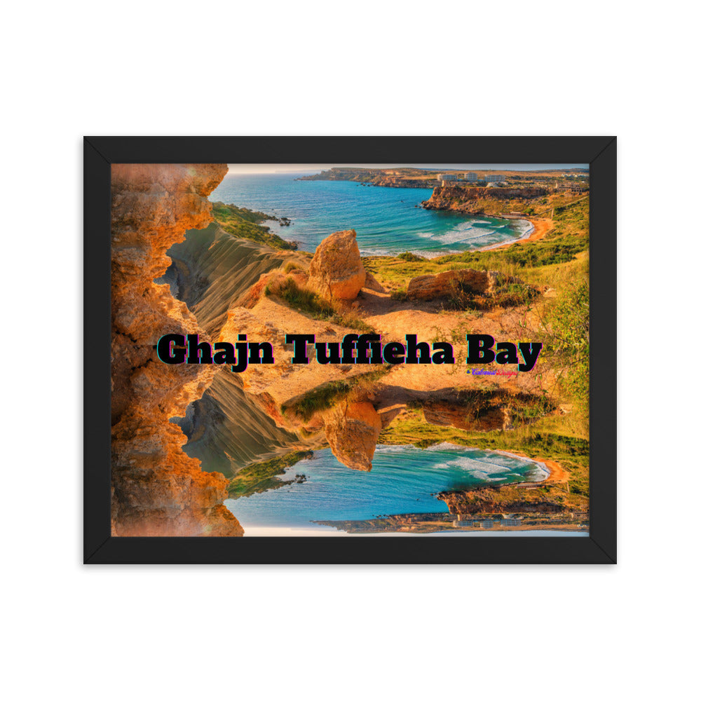 Ghajn Tuffieha Bay, Malta Beach, Framed poster