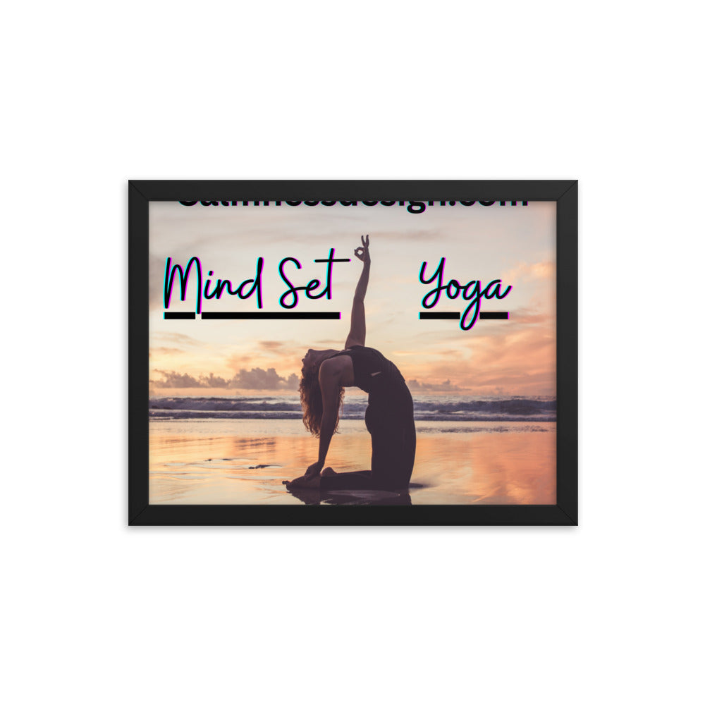 Mind Set Yoga, Sunset Beach Yoga, Framed poster