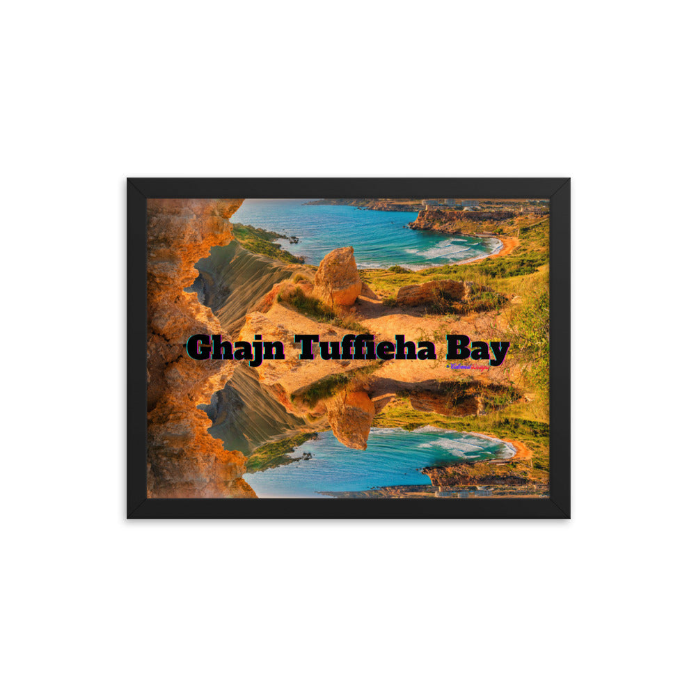Ghajn Tuffieha Bay, Malta Beach, Framed poster