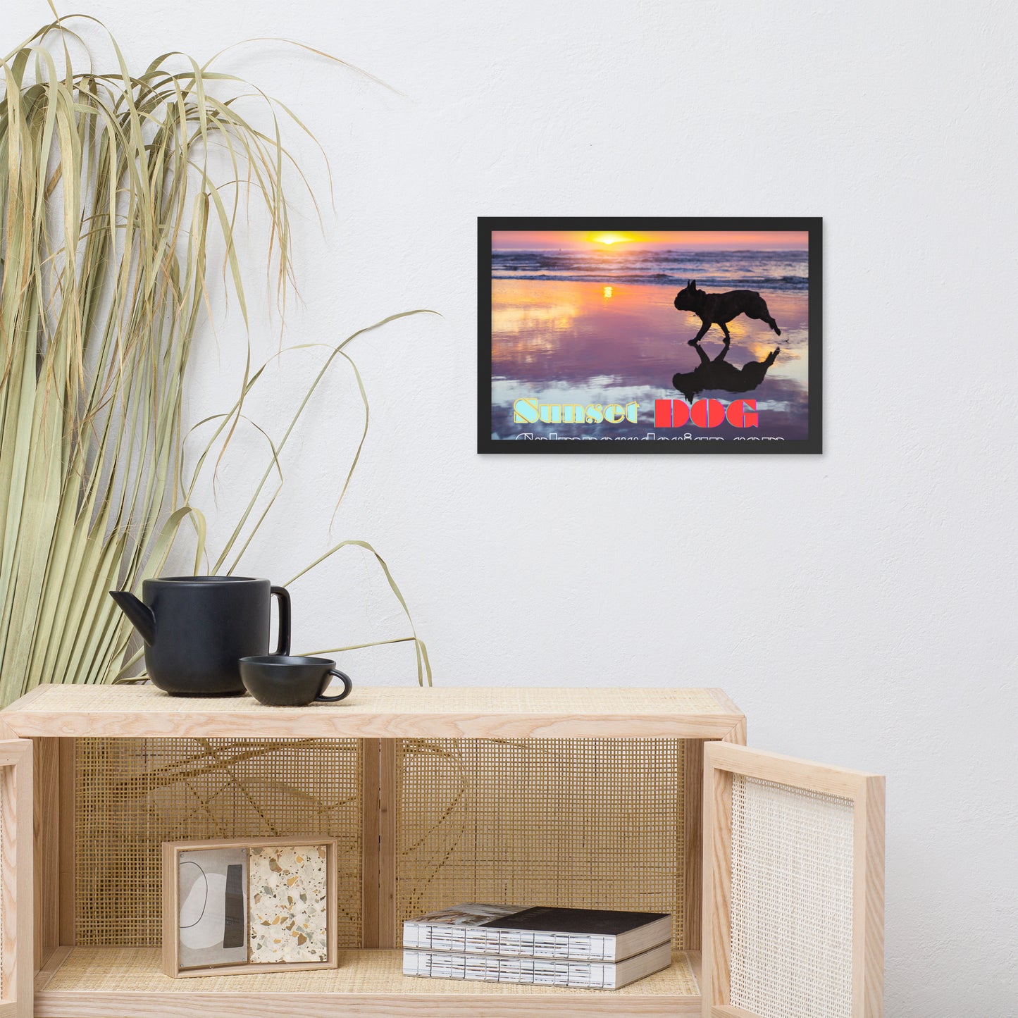 Sunset Dog, calmnessdesign.com, Framed poster