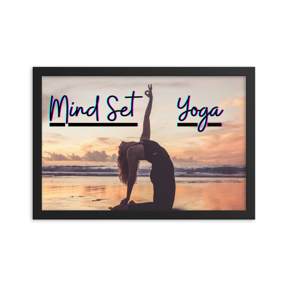 Mind Set Yoga, Sunset Beach Yoga, Framed poster