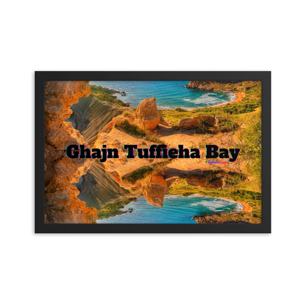 Ghajn Tuffieha Bay, Malta Beach, Framed poster
