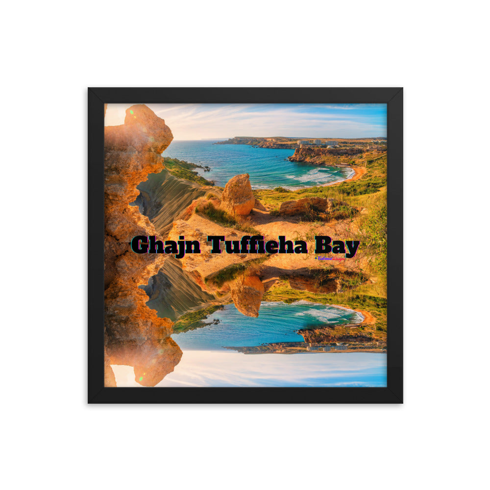 Ghajn Tuffieha Bay, Malta Beach, Framed poster