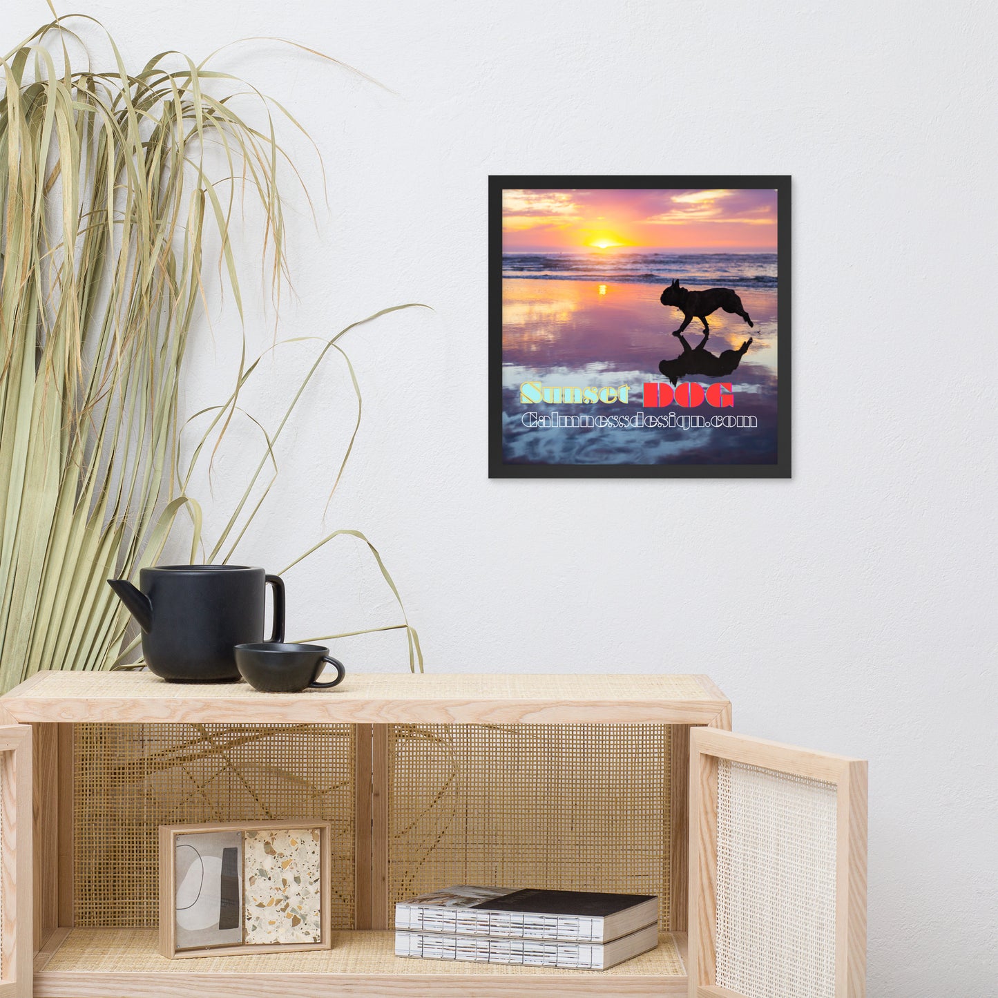 Sunset Dog, calmnessdesign.com, Framed poster
