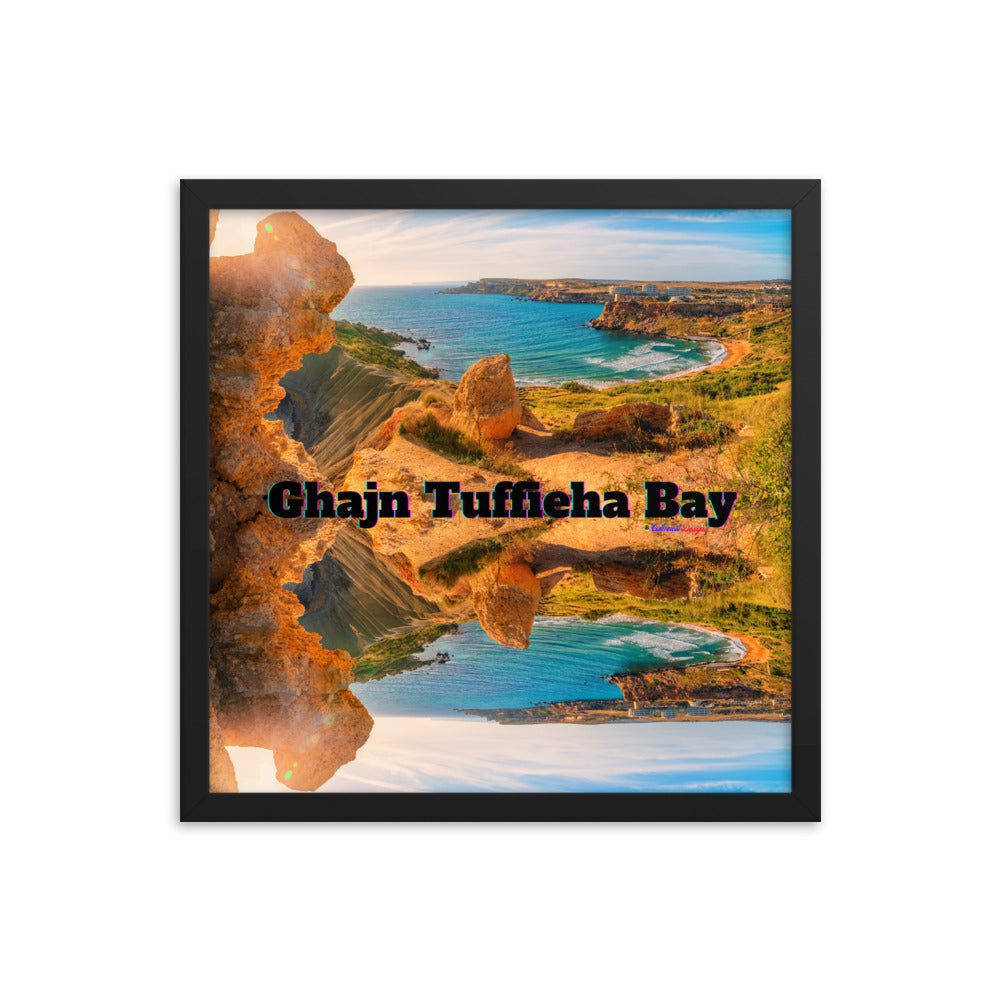 Ghajn Tuffieha Bay, Malta Beach, Framed poster