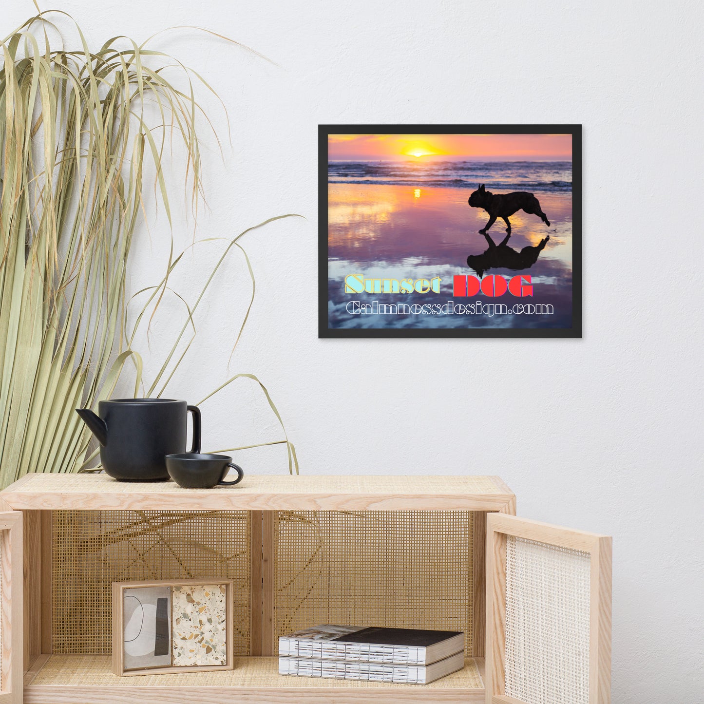 Sunset Dog, calmnessdesign.com, Framed poster