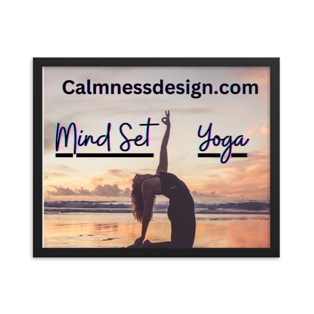 Mind Set Yoga, Sunset Beach Yoga, Framed poster