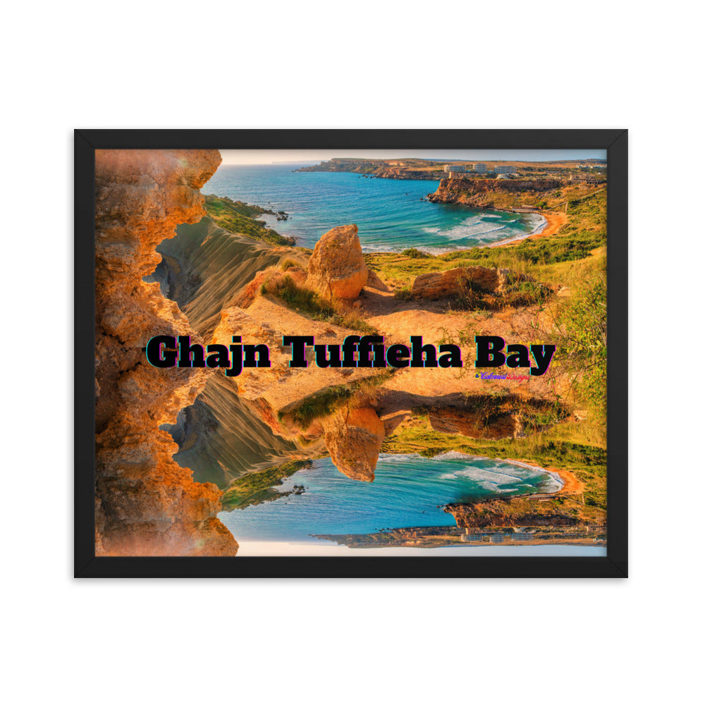 Ghajn Tuffieha Bay, Malta Beach, Framed poster