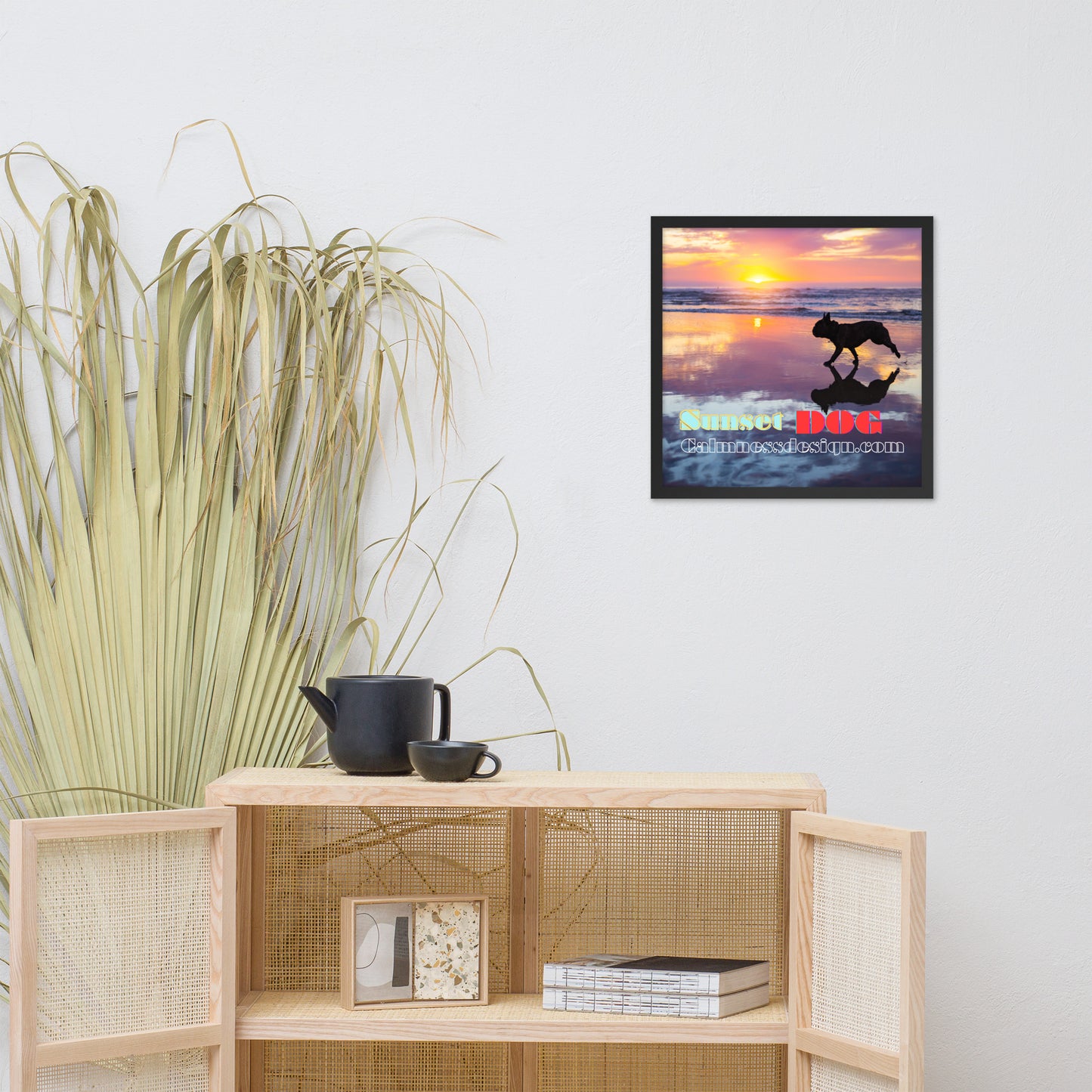 Sunset Dog, calmnessdesign.com, Framed poster