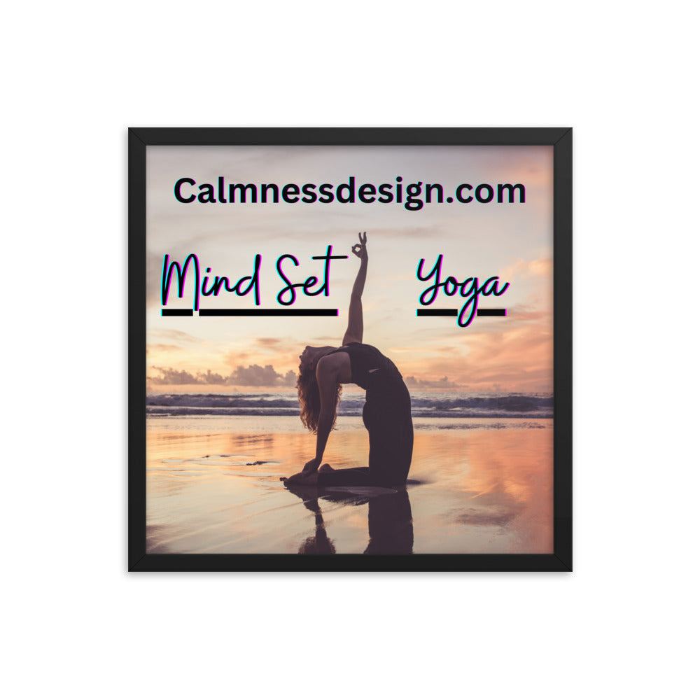 Mind Set Yoga, Sunset Beach Yoga, Framed poster