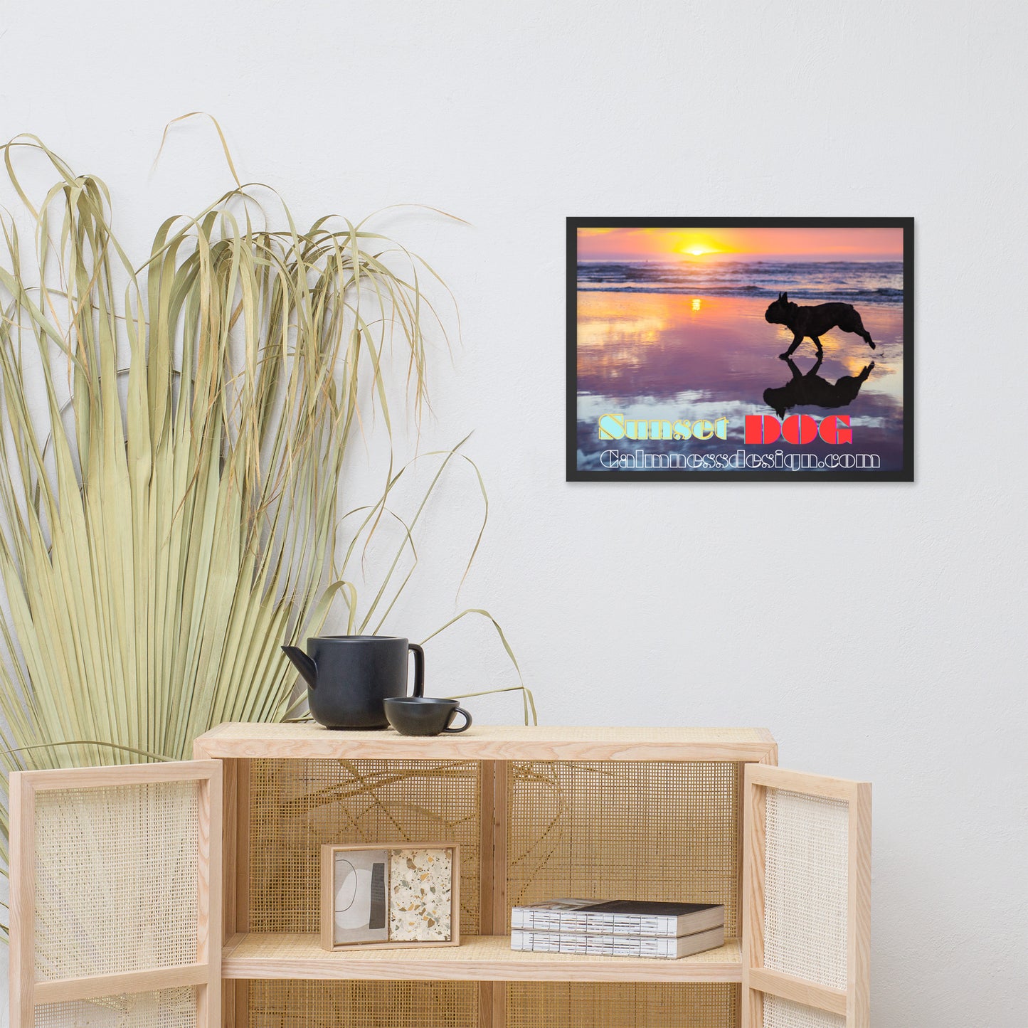 Sunset Dog, calmnessdesign.com, Framed poster