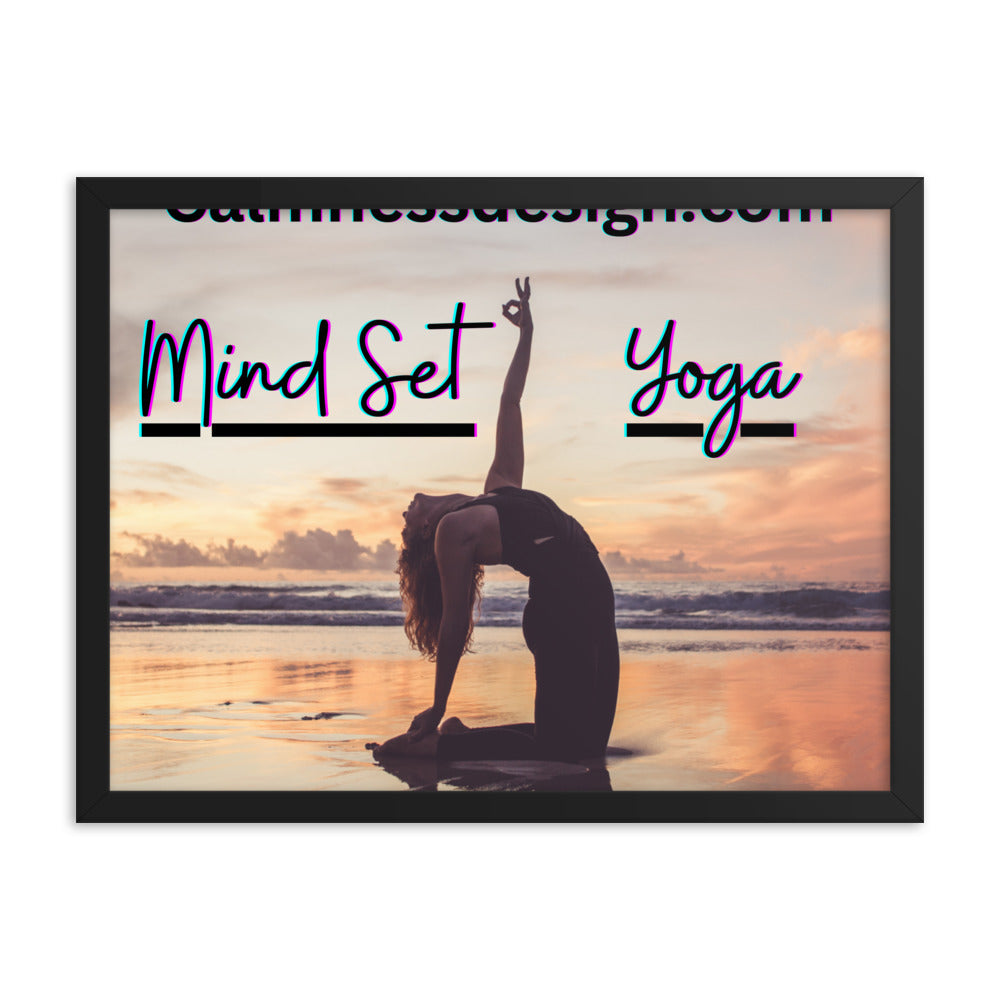Mind Set Yoga, Sunset Beach Yoga, Framed poster