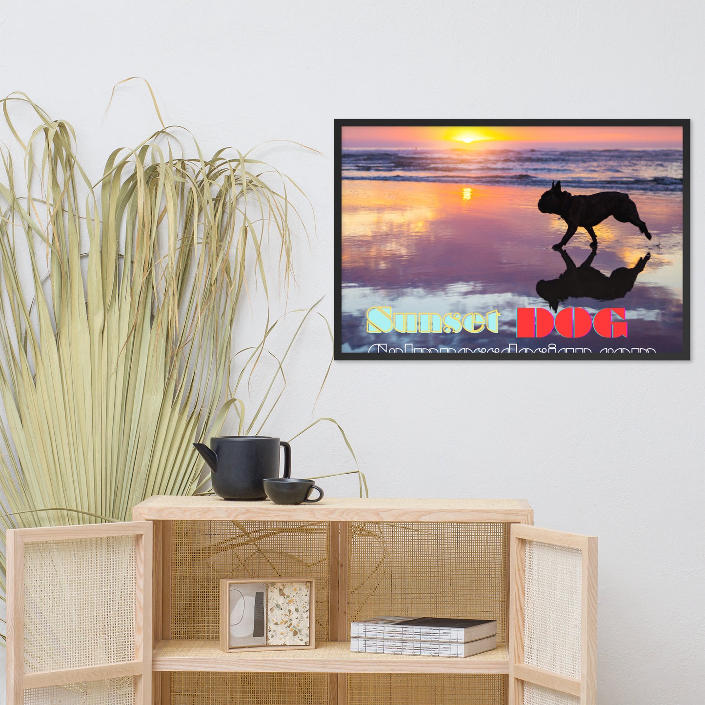 Sunset Dog, calmnessdesign.com, Framed poster