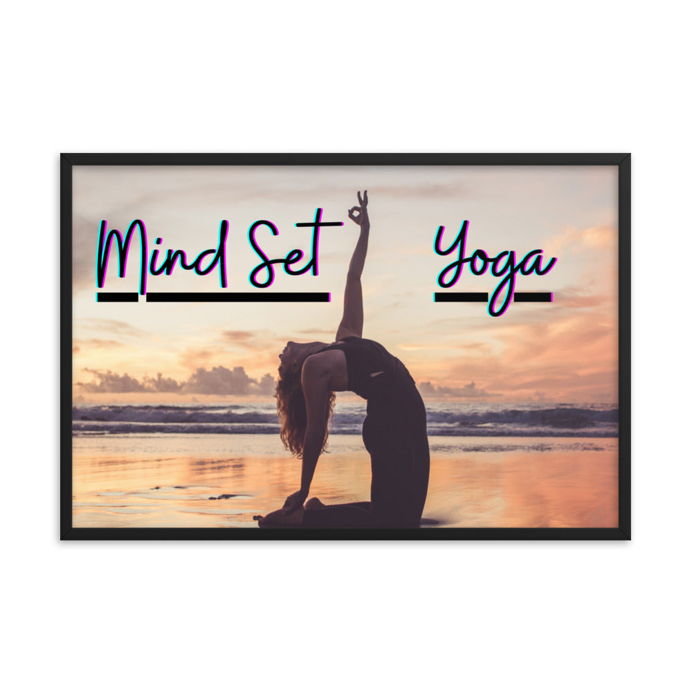 Mind Set Yoga, Sunset Beach Yoga, Framed poster