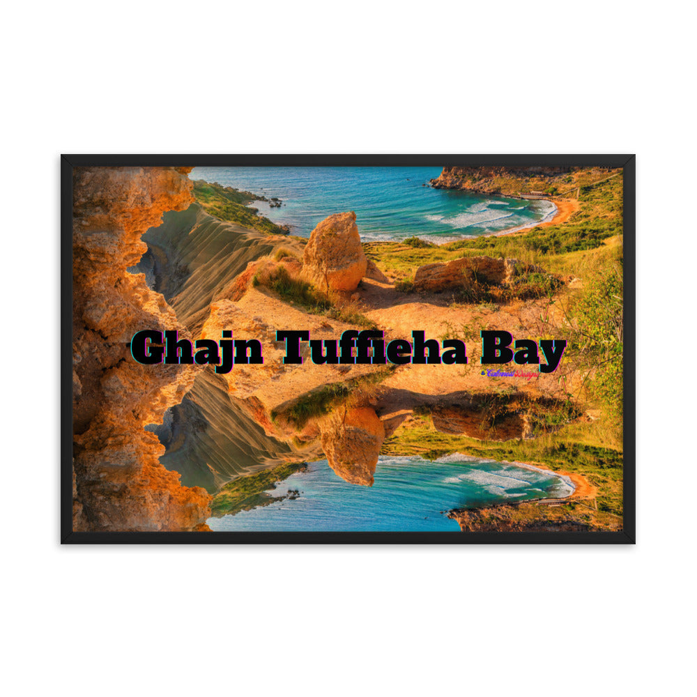 Ghajn Tuffieha Bay, Malta Beach, Framed poster