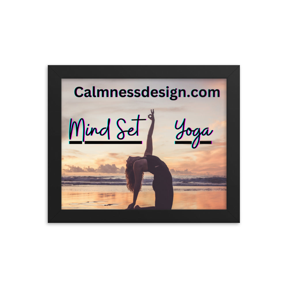 Mind Set Yoga, Sunset Beach Yoga, Framed poster