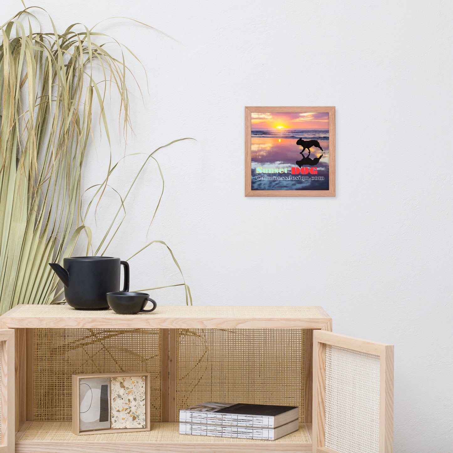 Sunset Dog, calmnessdesign.com, Framed poster