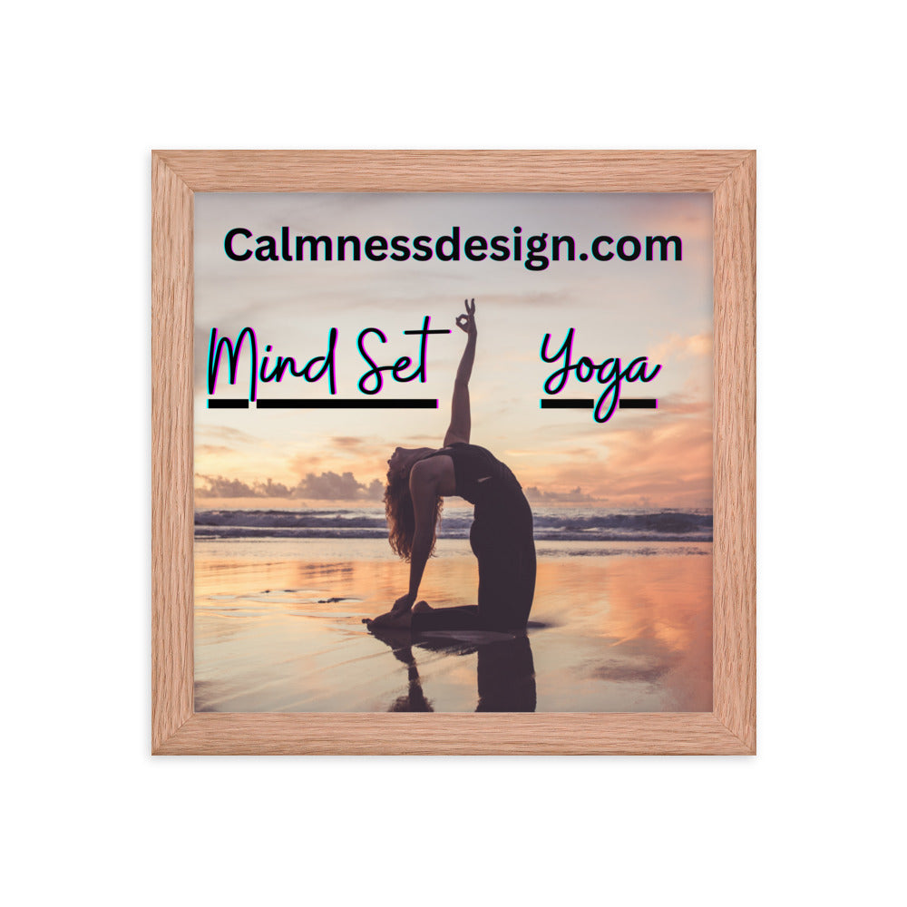 Mind Set Yoga, Sunset Beach Yoga, Framed poster