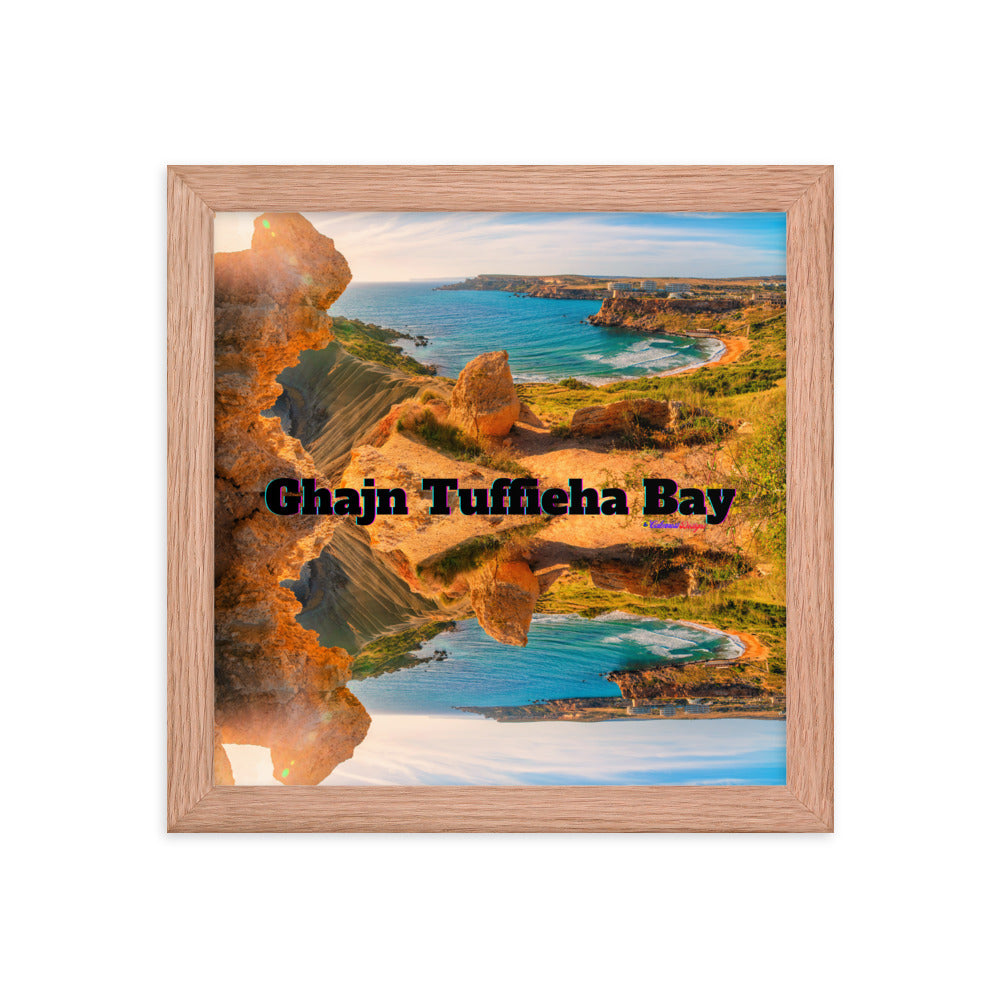Ghajn Tuffieha Bay, Malta Beach, Framed poster