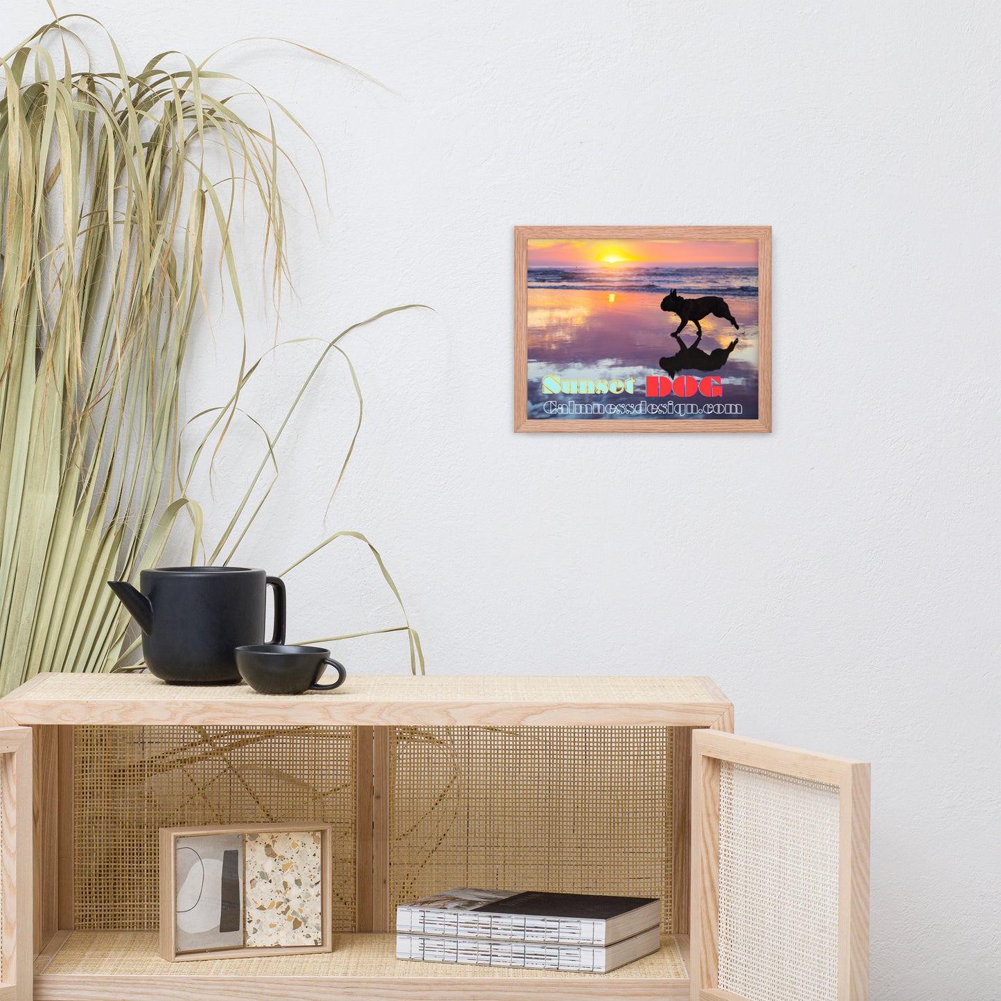 Sunset Dog, calmnessdesign.com, Framed poster