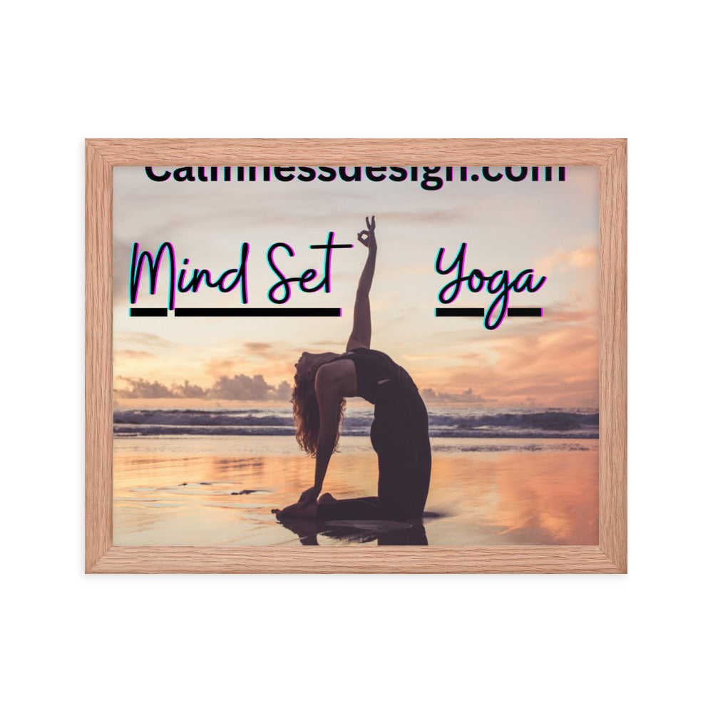 Mind Set Yoga, Sunset Beach Yoga, Framed poster