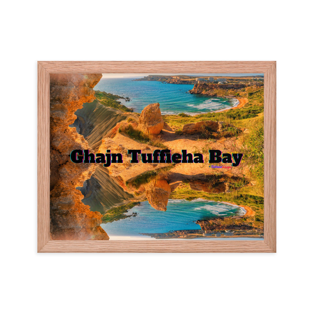 Ghajn Tuffieha Bay, Malta Beach, Framed poster