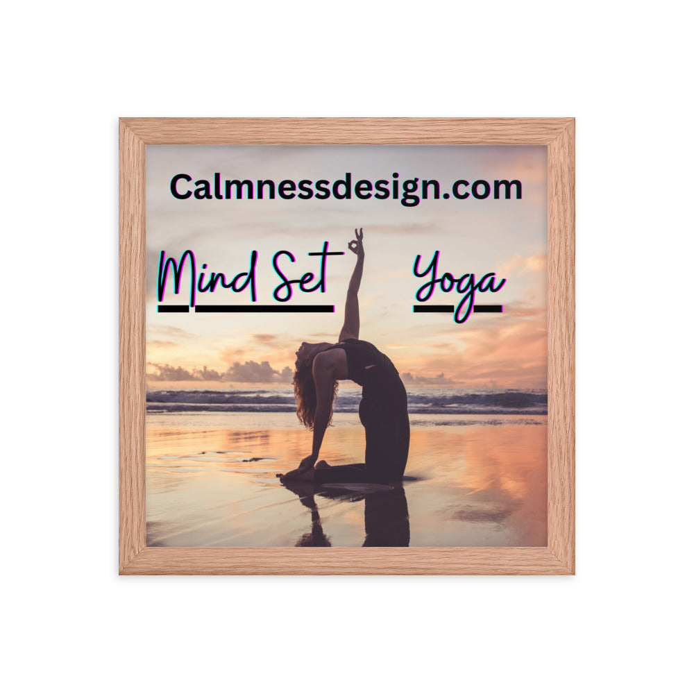Mind Set Yoga, Sunset Beach Yoga, Framed poster