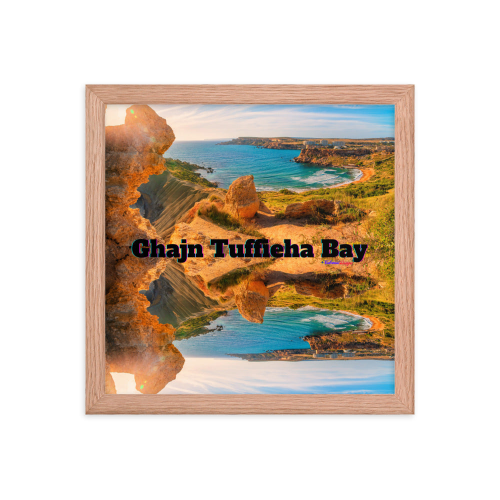 Ghajn Tuffieha Bay, Malta Beach, Framed poster