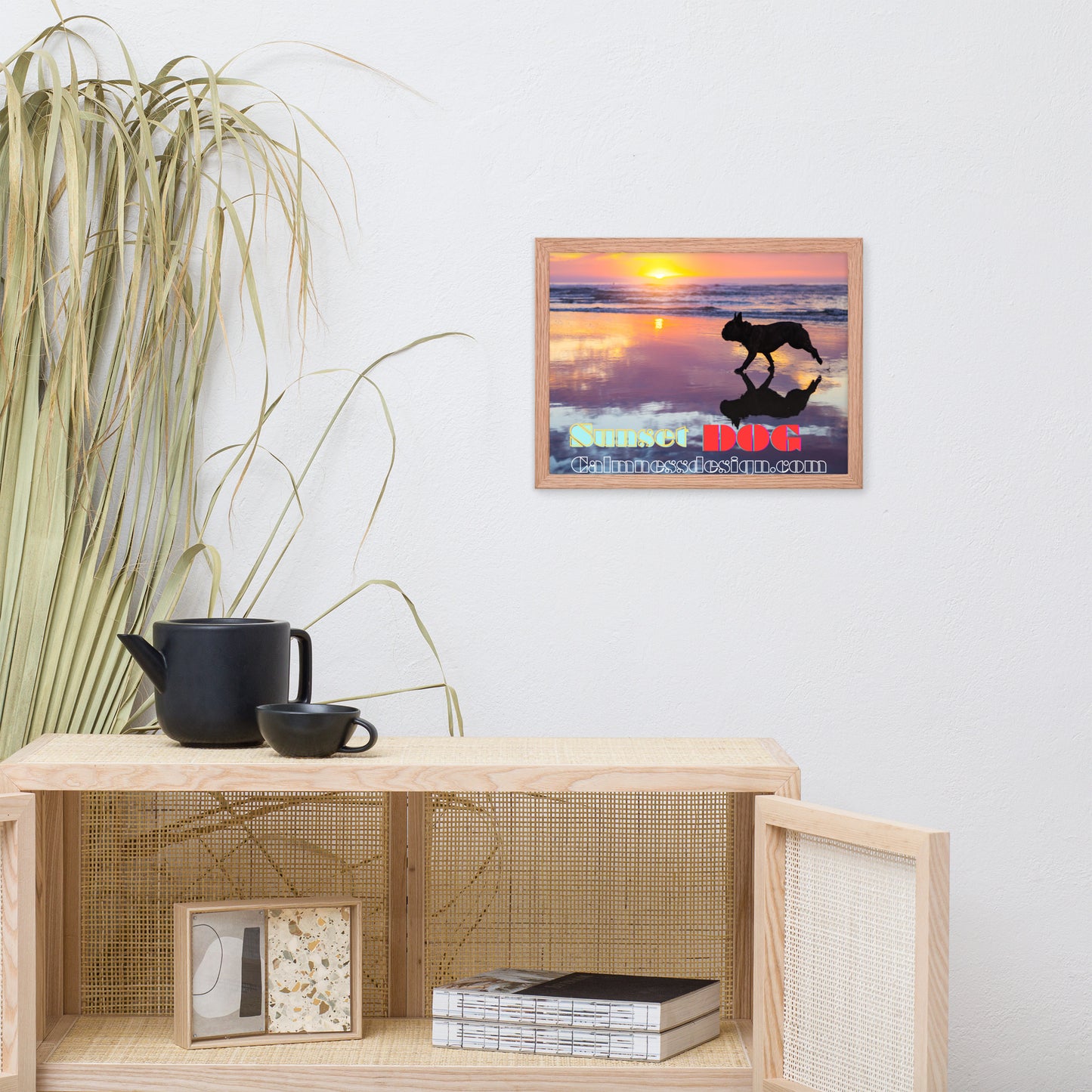 Sunset Dog, calmnessdesign.com, Framed poster