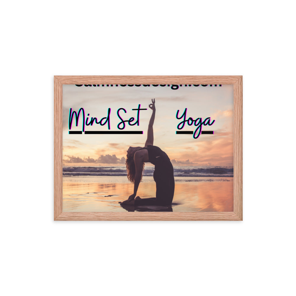 Mind Set Yoga, Sunset Beach Yoga, Framed poster