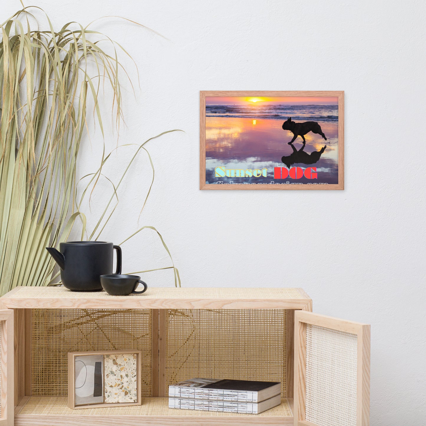 Sunset Dog, calmnessdesign.com, Framed poster