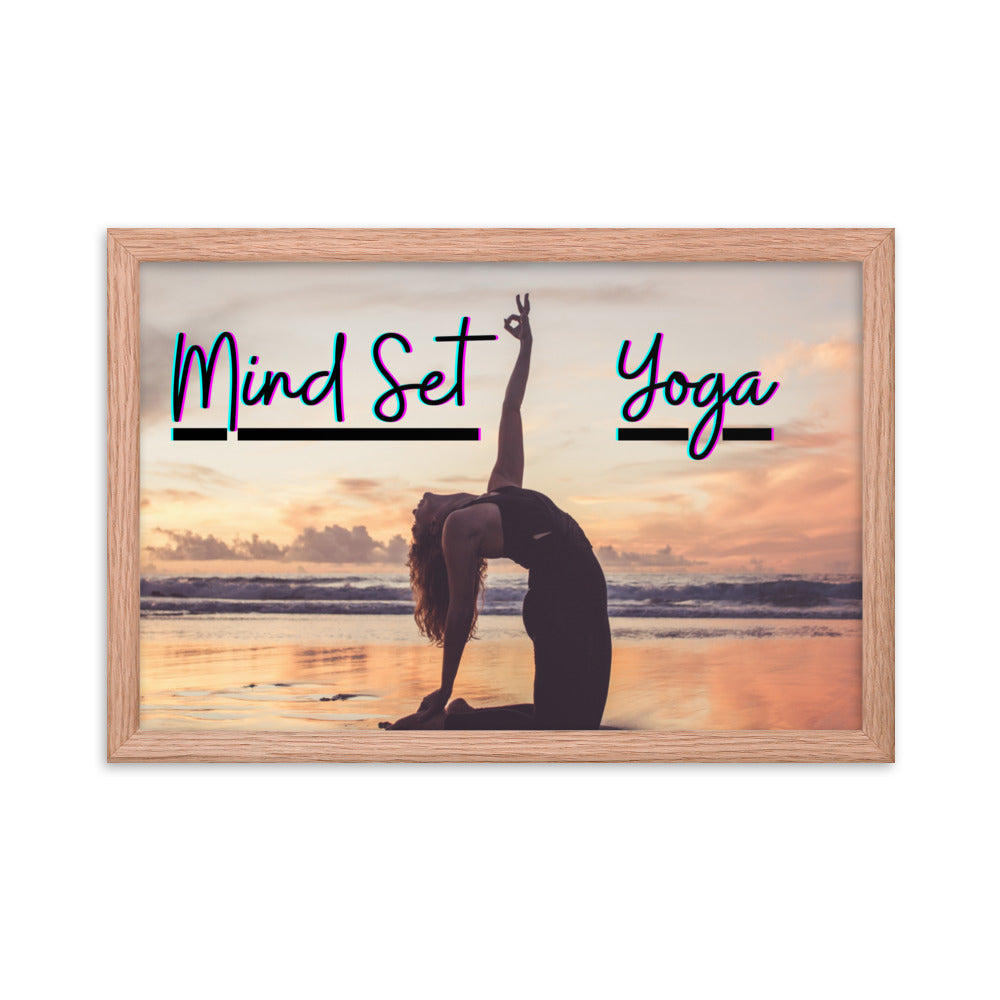 Mind Set Yoga, Sunset Beach Yoga, Framed poster