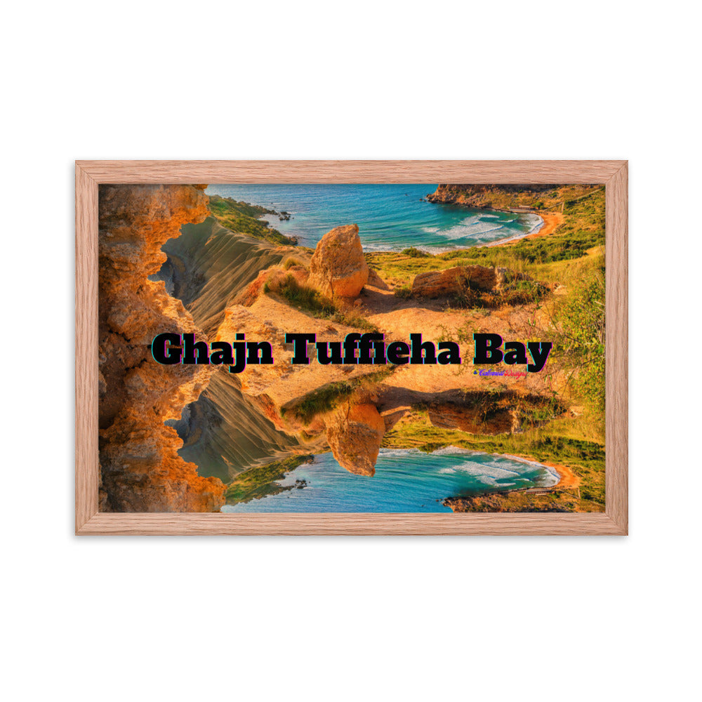 Ghajn Tuffieha Bay, Malta Beach, Framed poster