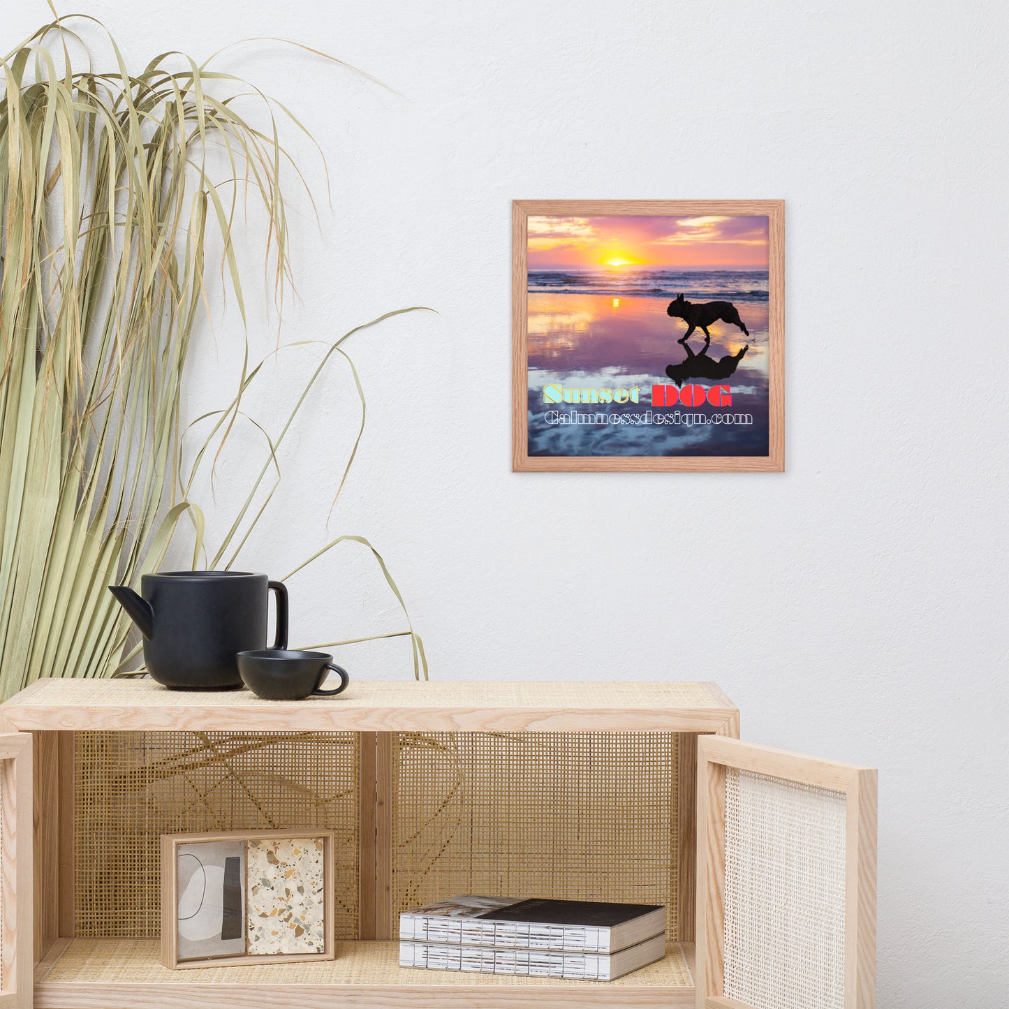 Sunset Dog, calmnessdesign.com, Framed poster