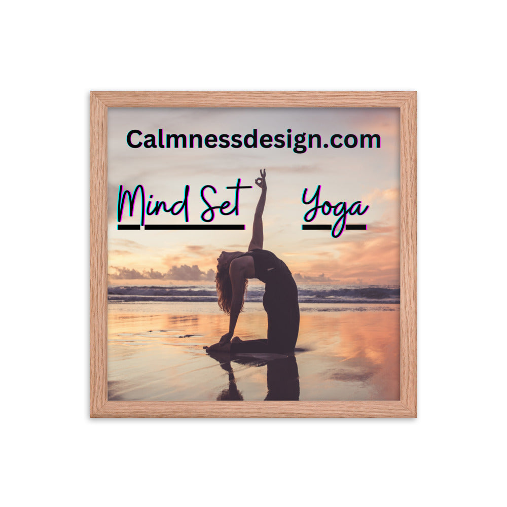Mind Set Yoga, Sunset Beach Yoga, Framed poster